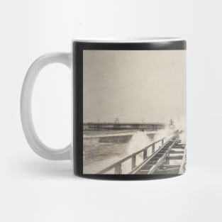 Rough sea on Madeira Drive, Brighton Mug